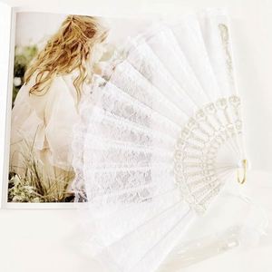 Customized Eco-Friendly Wedding Invitation Folding <b>Bamboo</b> Held Fan With Lace for Weddings Hand Painted Craft - Product Image 5