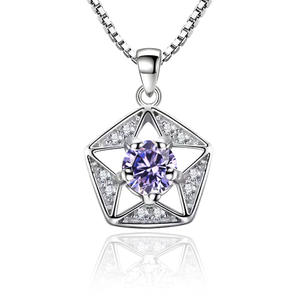 Collar con colgante de corazón y estrella de amor <span class=keywords><strong>para</strong></span> mujer, joyería de Navidad, cristal de baile, venta al por mayor - Product Image 1