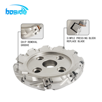 Tête de fraiseuse à face à 45 degrés BT50 445, acier allié au chrome-vanadium 42HRC, AlTin BOSIDE, disque de fraisage CNC D80-D160
