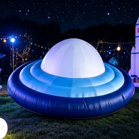 Modèle de vaisseau spatial UFO gonflable géant personnalisé avec LED pour fête sur le thème de l'espace et décoration d'exposition