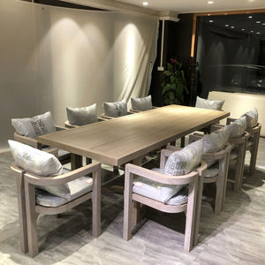 Modern Teak Wood Outdoor Furniture Set Dining <b>Tables</b> and Chairs for Patio - Product Image 1