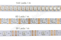 Bande LED RVB adressable 10 mm SMD5050 SK9822/APA102C double protocole DC5V, contrôle vocal, IP65, 60 LED/m, dimmable, pour DIY, maison, TV