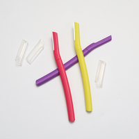 Rasoir à sourcils en acier inoxydable PLZ à manche incliné, durable, pour une épilation précise et sûre – Accessoire de beauté en gros