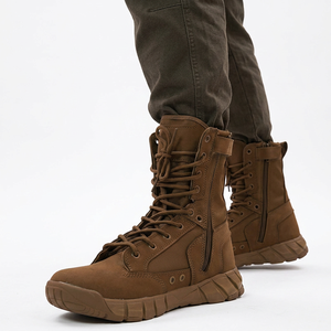 Bottes tactiques imperméables en daim marron DSF21 716 pour hommes, toutes saisons, antidérapantes, pour la randonnée et la marche en plein air - Product Image 1