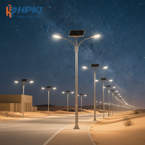 เสาไฟถนนพลังงานแสงอาทิตย์ HEPU 600W-2000W พร้อมรีโมทคอนโทรล กันน้ำระดับ IP65 ได้รับการรับรองมาตรฐาน CCC ใช้งานได้นาน 8-10 ชั่วโมง สำหรับถนน/ทางหลวง - Product Image 1