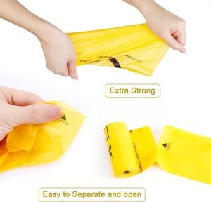 Yellow Compostable Dog Poop Bags 100% Biodegradable <b>PLA</b> Material Screen Printed Laminated Heat Seal Garbage Bags - Product Image 4