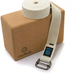 MOQ rendah ramah lingkungan daur ulang organik gabus kayu Yoga blok kustom Logo peralatan kebugaran dengan tas dan CN Plug