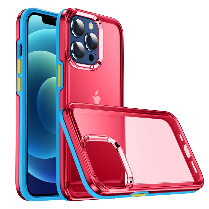Laudtec Shockproof Soft Neon TPU Silicone Clear Case Cover for iPhone 13 Pro Max Protective Transparent Shell