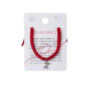 Braccialetto Intrecciato con Filo di Seta e Ciondolo in Acciaio Inossidabile PULSERA - Product Image 1