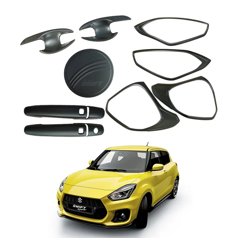Hot Selling Car Exterior Accessories Handle Door Bowl Head Tail Light Cover Combo Set for Suzuki Swift Sport Body Kit