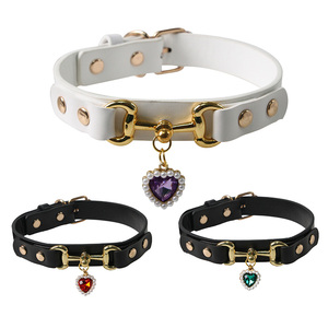 Collar para mascotas de aleación y cuero, collar para mascotas con tamaño ajustable, accesorios para perros, decoración para mascotas, suministros para mascotas - Product Image 4