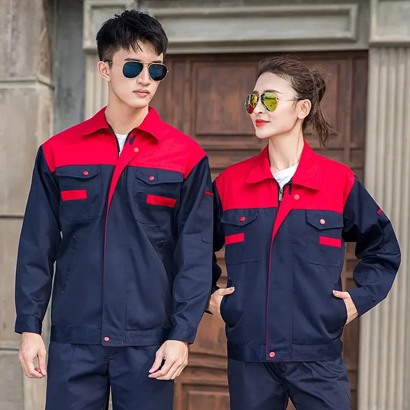 Full Process Polyester Cotton Twill Fabric TC80/20 Workwear Construction Work Uniforms Sets For Adults