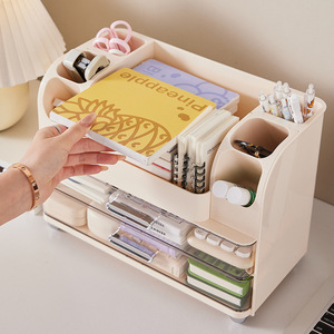 Cosmetic <b>Storage</b> <b>Box</b> <b>Drawer</b> Style Large Capacity Plastic Makeup Organizer Desktop Beauty Blender Cream White - Product Image 2