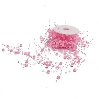 Guirlande de perles en plastique rose réglable et faite à la main de 4 m, pour intérieur/extérieur, pour sapin de Noël, couronne ou toile de fond de mariage
