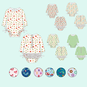 Nouvelle <span class=keywords><strong>combinaison</strong></span> pour bébé en bambou viscose et élasthanne, imprimée sur mesure, avec boucle magnétique, pour bébés garçons et filles - Product Image 1