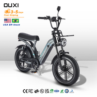 Vélo Électrique Urbain OUXI Q8 en Stock au Brésil pour les Trajets Quotidiens, 250W 48V, Batterie 16.7Ah, Panier Arrière, Chaîne Intégrée, Confort de Conduite