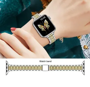 Hoge Kwaliteit Vrouwen Metalen Horloge Polsband 42/45/44/49Mm Slanke Roestvrij Stalen Band Voor Apple Watch Serie 9 8 7