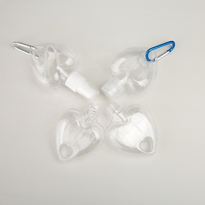 LZ Stock 100PCS Botella de Gel Desinfectante de Manos Transparente de PETG con Forma de Corazón de 50 ml, Soporte para Desinfectante de Manos con Llavero, Botella de Spray de Alcohol - Product Image 4