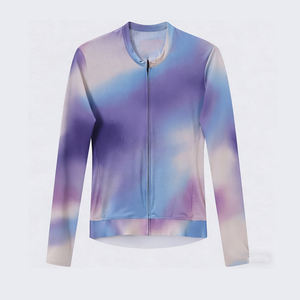 Maillot de cyclisme pour homme à manches longues avec logo personnalisé, évacuation de l'humidité, impression par sublimation dégradée, pour les événements sportifs en plein air - Product Image 1