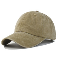 Casquette de baseball vintage lavée, chapeau à visière incurvée unie pour hommes et femmes, broderie et impression de logo personnalisés disponibles