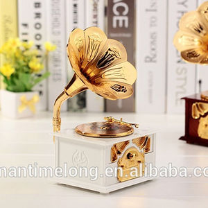 ¡Recuerdos Nostálgicos! Caja de Música de Gramófono Vintage, Caja de Música Retro con <span class=keywords><strong>Disco</strong></span> Artístico - Product Image 1