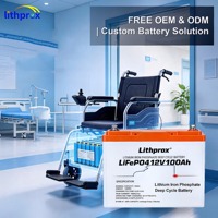 Batterie au phosphate de fer et de lithium de qualité A 12V100AH pour fauteuil roulant, conception durable, sortie stable pour véhicule de mobilité, CE RoHS UL FCC