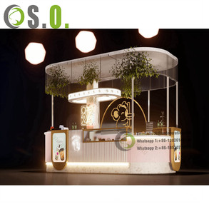 Chiosco di caffè al coperto moderno bevanda succo Bar espositore Mobile vetrina in legno chiosco alimentare per il centro commerciale