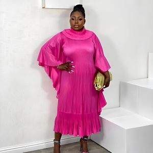 Abito da festa lungo da donna <span class=keywords><strong>in</strong></span> <span class=keywords><strong>raso</strong></span> plissettato 2025 con <span class=keywords><strong>maniche</strong></span> a pipistrello larghe, taglie forti, per matrimoni e celebrazioni pasquali - Product Image 2