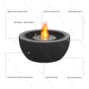CRUISE Installation au <span class=keywords><strong>sol</strong></span> <span class=keywords><strong>Protection</strong></span> de l'environnement Bbq extérieur autoportant rond 760mm foyer <span class=keywords><strong>bois</strong></span>/gaz/alcool - Product Image 6