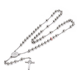 Collar de cuentas de moda de acero inoxidable 316L personalizado, joyería fina, collares de rosario de fe para mujeres y hombres - Product Image 6