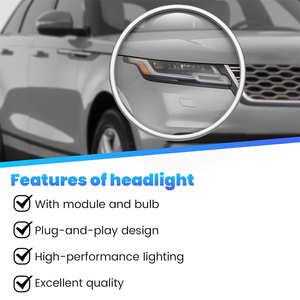Conjunto de Faros LED para Land Rover Range Rover <span class=keywords><strong>Velar</strong></span> con Módulo, Lado del Conductor, 2018-2019, 2.0L 3.0L, Repuesto de Faros - Product Image 5