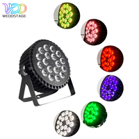 4 Focos LED RGBWA UV Slim Par de 18W DMX512 de Aluminio IP33 6 en 1 para DJ, Discoteca, Efecto Wash, Iluminación Profesional para Escenarios y Parques Temáticos