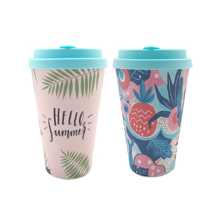<span class=keywords><strong>Amazon</strong></span> Venta caliente respetuoso del medio ambiente de fibra de bambú de taza de café con tapa - Product Image 3