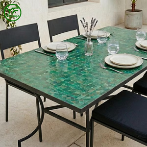 Ensemble <span class=keywords><strong>table</strong></span> et chaises <span class=keywords><strong>de</strong></span> restaurant <span class=keywords><strong>en</strong></span> céramique <span class=keywords><strong>marocaine</strong></span> <span class=keywords><strong>mosaïque</strong></span> ronde, <span class=keywords><strong>table</strong></span> basse d'extérieur pour patio, <span class=keywords><strong>jardin</strong></span>, balcon - Product Image 3