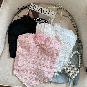 Top Corto Rosa, Top Básico de Verano, <span class=keywords><strong>Camiseta</strong></span> sin Mangas Popular para Mujer - Product Image 1