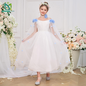 Designer Vintage principessa stile abito lungo per i bambini per l'occasione di festa con pizzo decorazione per 6 8 9 anni - Product Image 2