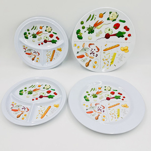Assiette divisée en mélamine de qualité alimentaire de 8,5 pouces pour une alimentation équilibrée, assiette pour <span class=keywords><strong>la</strong></span> gestion nutritionnelle des enfants - Product Image 5