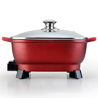 Casserole électrique multifonction antiadhésive avec corps métallique + pour usage domestique et en dortoir, pour plusieurs personnes