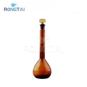 Rongtai เครื่องแก้วบอโรซิลิเกตสำหรับห้องปฏิบัติการเครื่องแก้วในห้องปฏิบัติการขวดแก้วปริมาตรขวดแก้วสีเหลืองอำพันขนาด200มล. - Product Image 6