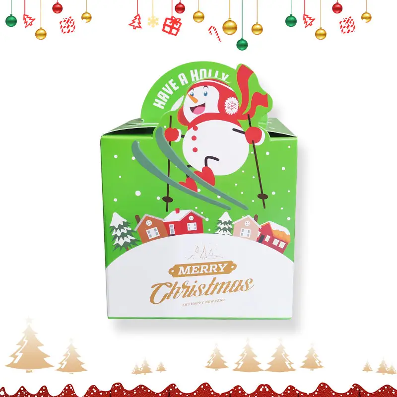 KCCB креативная Рождественская коробка для яблок в канун Рождества, пластиковая коробка для упаковки фруктов, прозрачная подарочная коробка для конфет