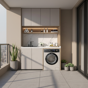 Mobiletto Porta <span class=keywords><strong>Lavatrice</strong></span> Personalizzabile, Arredamento Moderno <span class=keywords><strong>per</strong></span> Lavanderia <span class=keywords><strong>per</strong></span> Appartamenti, Ville e Progetti Alberghieri - Product Image 4