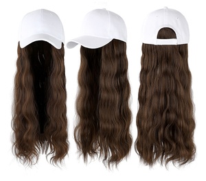 peluca, fibra <span class=keywords><strong>de</strong></span> alta temperatura mate Premium, <span class=keywords><strong>ONDA</strong></span> <span class=keywords><strong>DE</strong></span> AGUA Natural, peluca <span class=keywords><strong>de</strong></span> pelo largo y rizado, gorra <span class=keywords><strong>de</strong></span> béisbol para mujer - Product Image 2