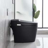 Nouveau style WC intelligent électrique noir avec bidet intégré, en céramique, automatique et intelligent