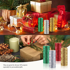 ROPEMATE Cordon métallique doré 1mm 1.5mm 3 brins 100m pour artisanat de Noël et emballage cadeau - Product Image 6