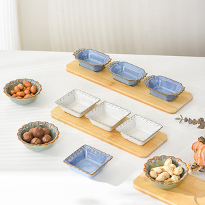 Ensemble de plats à assaisonnement de style japonais créatif, compatibles micro-ondes, petits plats ronds en céramique pour la sauce soja, le <span class=keywords><strong>vinaigre</strong></span> et les collations à usage domestique - Product Image 2