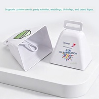 Cloche de supporter personnalisée de 5 pouces en fer avec logo et cordon imprimé UV, couleur personnalisée, revêtement poudré, pour événements de course de marathon