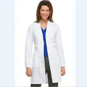 Camice da laboratorio professionale Unisex manica lunga cappotto da laboratorio personalizzato colore bianco