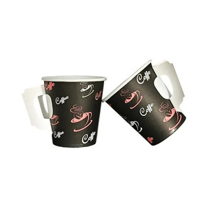 Vente flash - Gobelets en papier jetables imprimés avec logo - Gobelets à thé en papier de 7 oz avec poignée - Product Image 1