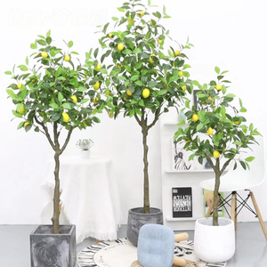 Nordique grand <span class=keywords><strong>citronnier</strong></span> simulé Orange arbre décoration intérieure plante verte bonsaï décoration de la maison sol faux arbre - Product Image 1