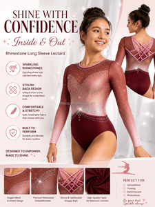 Leotardo de Gimnasia con Decoración de Diamantes de Imitación para Niñas, Diseño Brillante y Moderno, Leotardo de Alto Rendimiento para Eventos Deportivos - Product Image 6